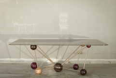 Molecule, StudioManda, Dining Table, Wood, Smoked Glass, Brass, Lebanon, 2014