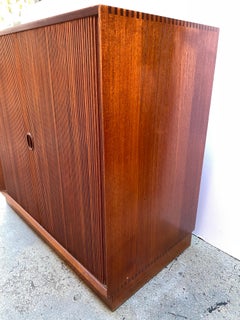 Molgaard and Hvidt Tambour Door Solid Teak Cabinet for John Stuart Furniture
