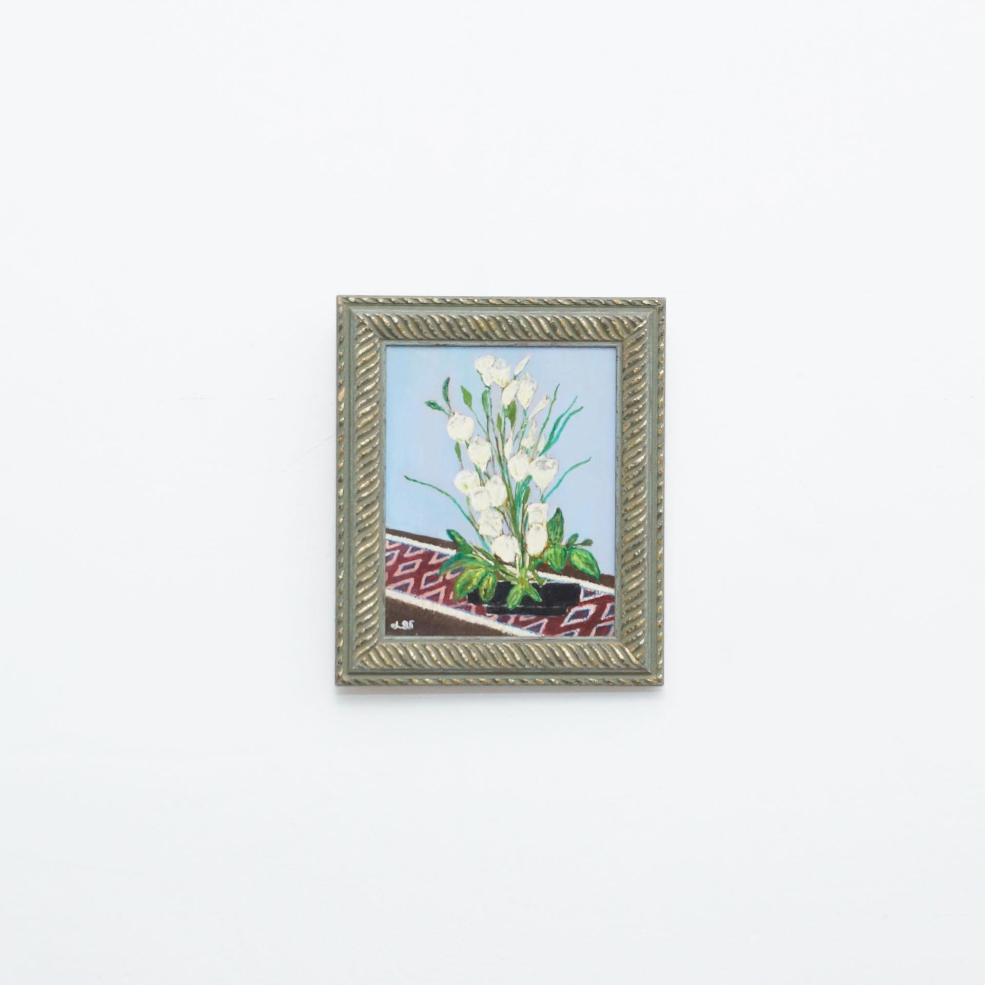 Quadro fauvista dell'artista spagnolo Molgra, circa 1995.    In condizioni originali, con lievi usure dovute all'età e all'uso, che conservano una bella patina.    Materiali:  Pittura ad olio  Tela  Legno    Dimensioni:  P 3,5 cm x L 33,5 cm x H