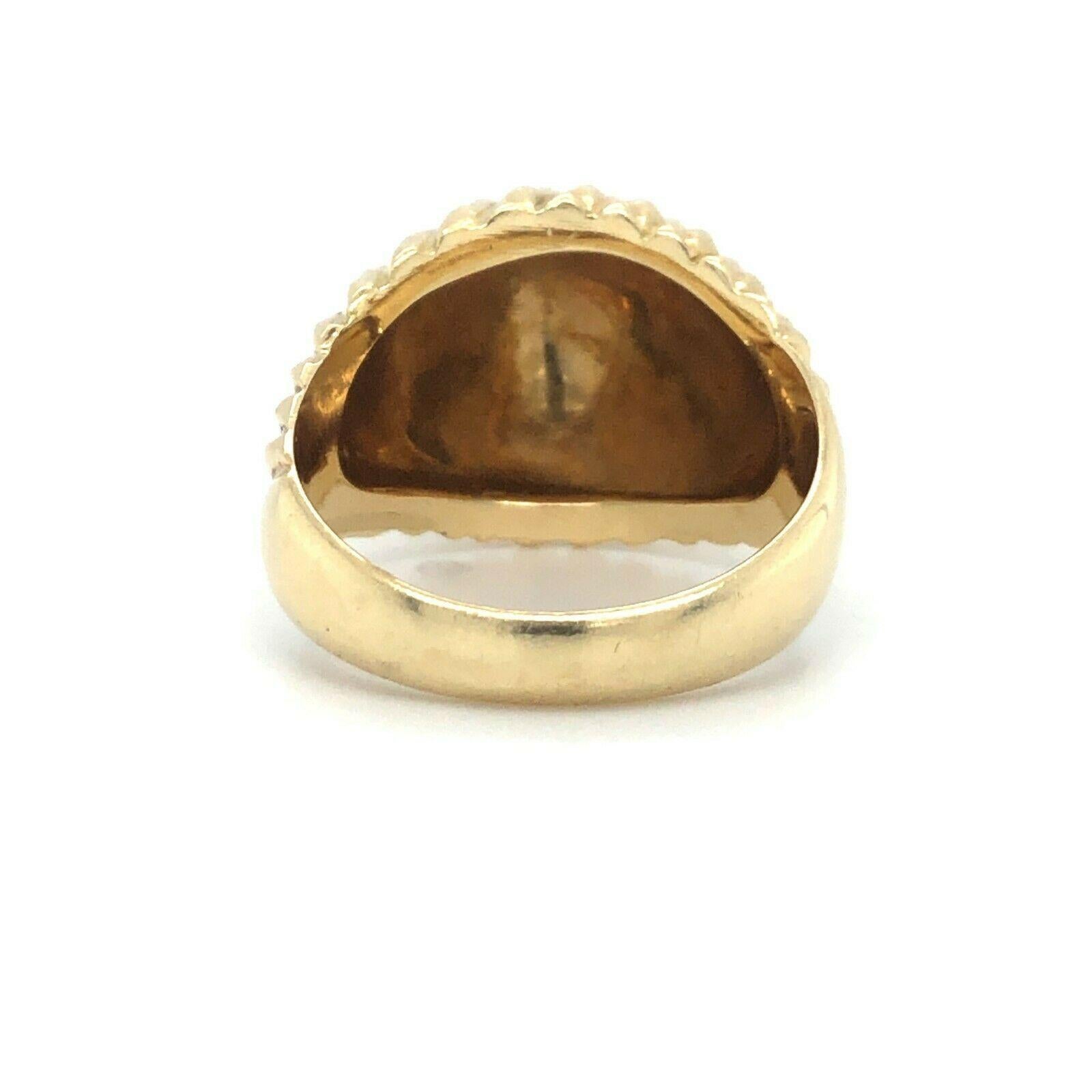 Molina 18 Karat Gelbgold Vintage Pyramide gesteppter Kuppelring 2