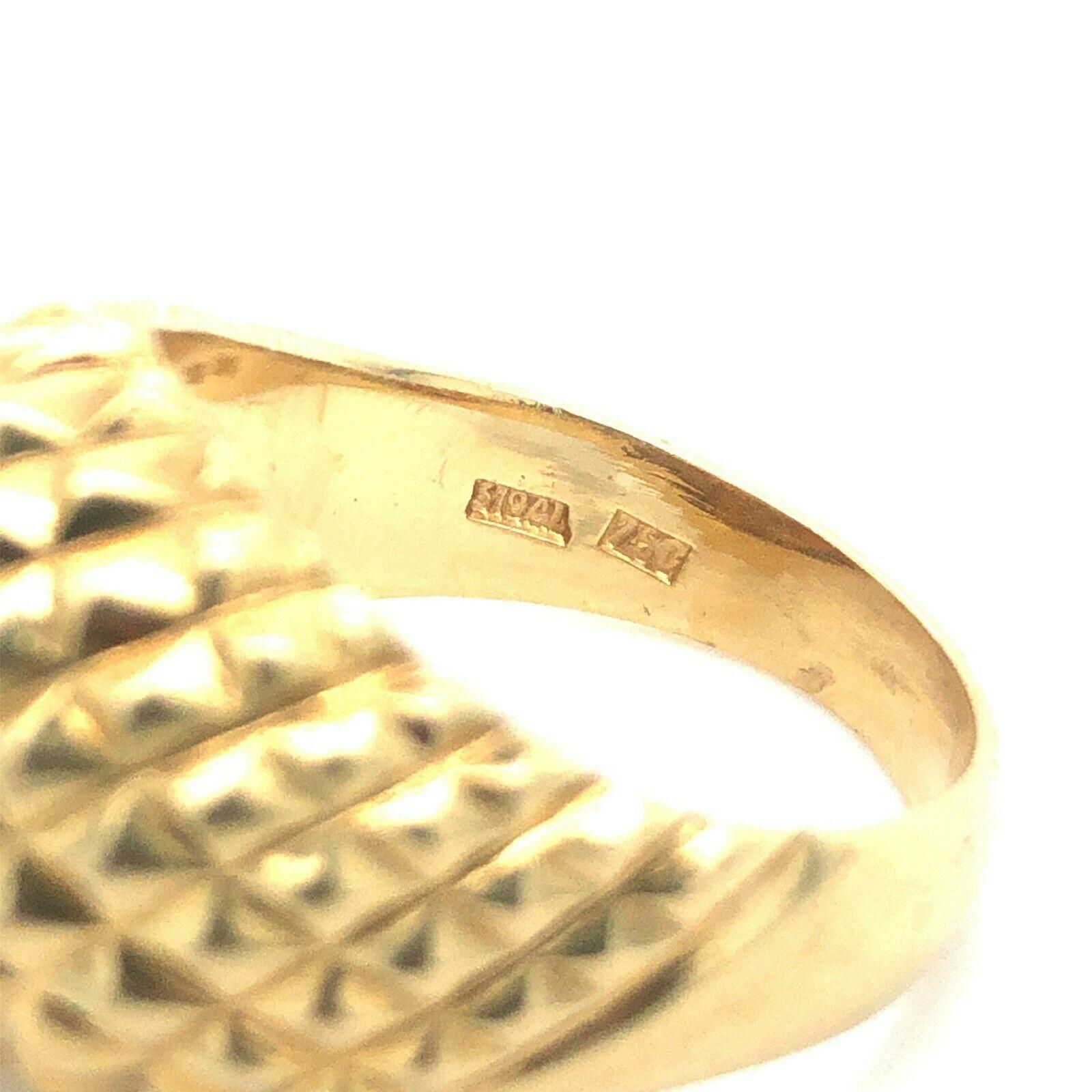 Molina 18 Karat Gelbgold Vintage Pyramide gesteppter Kuppelring 3