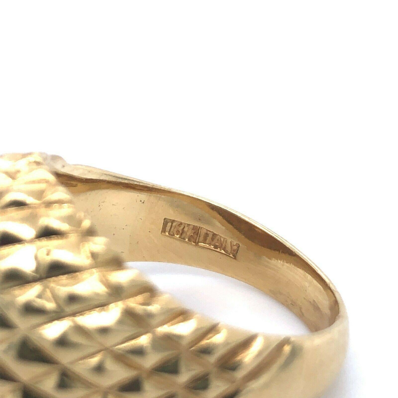 Molina 18 Karat Gelbgold Vintage Pyramide gesteppter Kuppelring 4