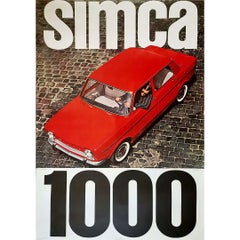 Molinard - Simca 1000 Original Poster aus den 60er Jahren Vintage-Auto