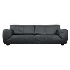 Vintage Molinari "Fat Boy" Black Leather Sofa