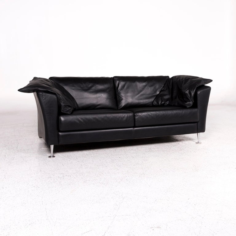Molinari Leder Sofa Schwarz Dreisitzer Couch at 1stDibs | leder couch, couch  leder, couch schwarz