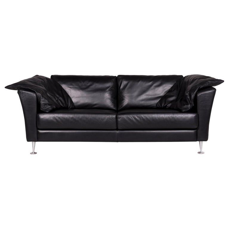 Molinari Leder Sofa Schwarz Dreisitzer Couch at 1stDibs | leder couch, couch  leder, couch schwarz