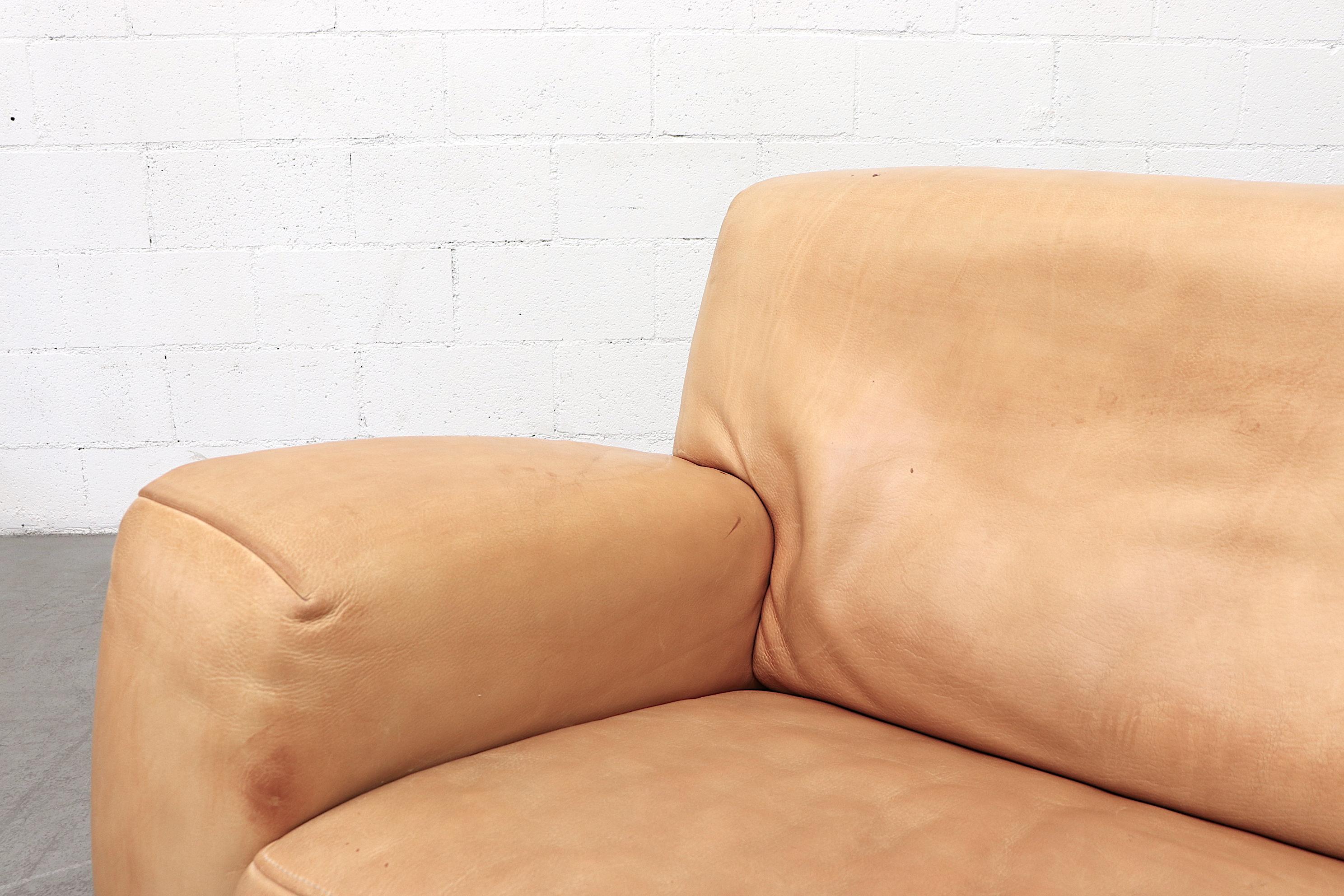 Mid-Century Modern Molinari Natural Leather 