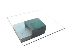 Moll Campaspero Limestone Coffee Table & Copper Oxidized Metal Exclusive Design