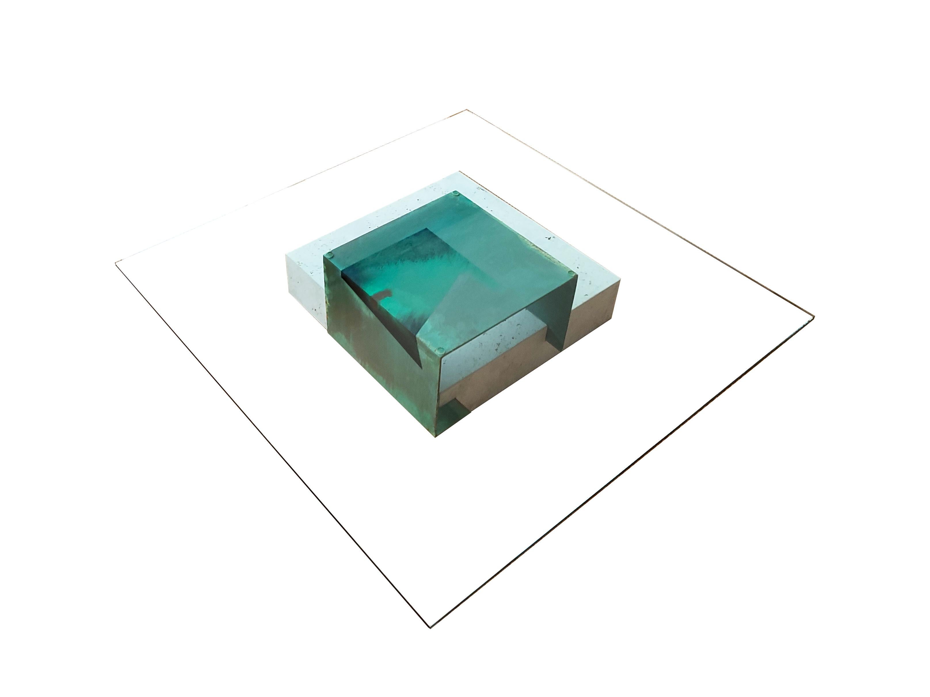 Moll Campaspero Table basse en pierre calcaire et métal oxydé cuivre Exclusive Design Neuf - En vente à VALVERDE DEL MAJANO, CL