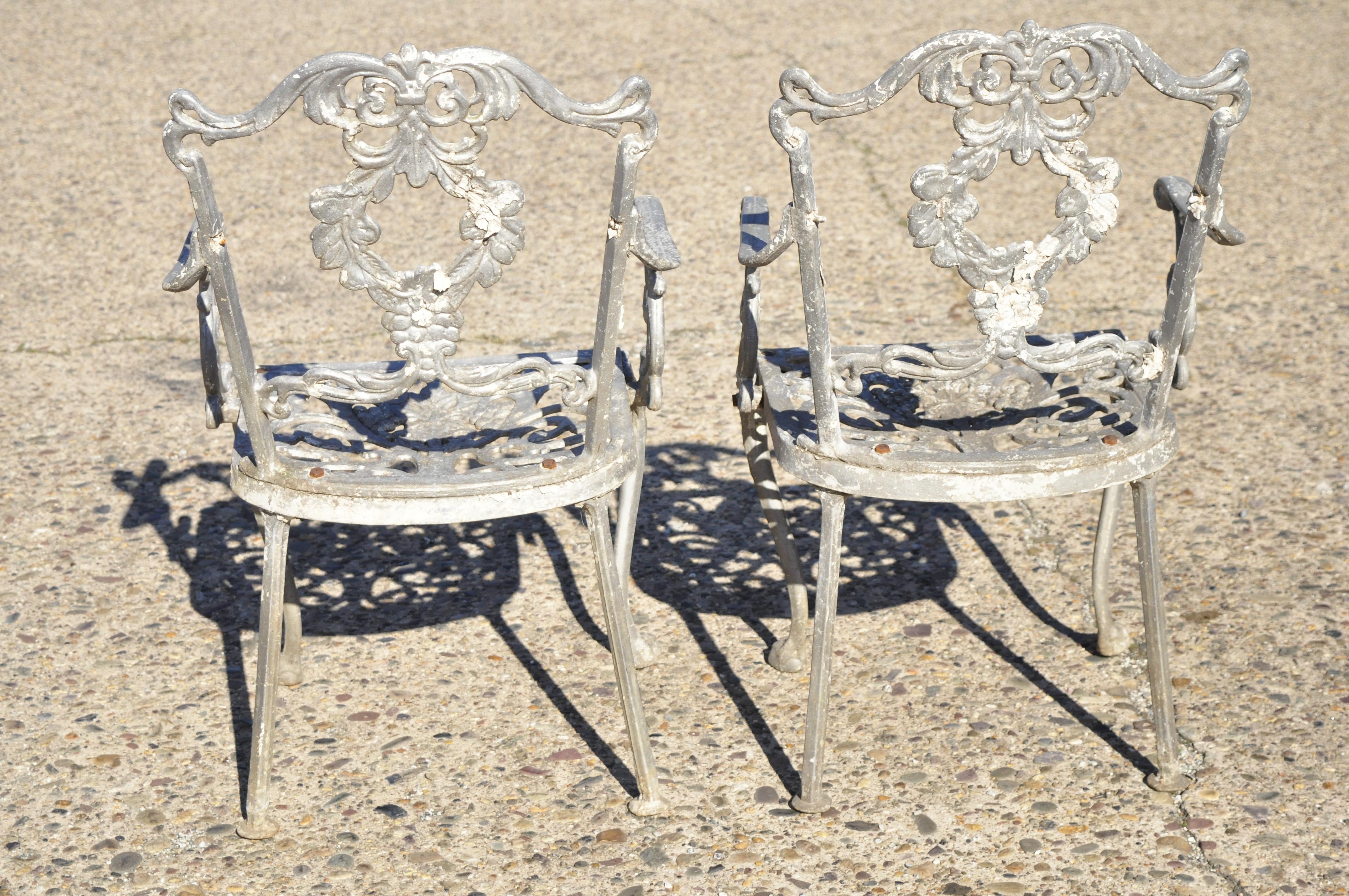 Molla Antique French Victorian Aluminum Garden Patio Bistro Dining Set, 3 Piece 2