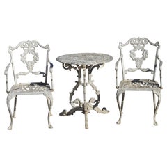 Molla Ensemble de salle à manger bistro de jardin en aluminium de style français antique et victorien:: 3 pièces