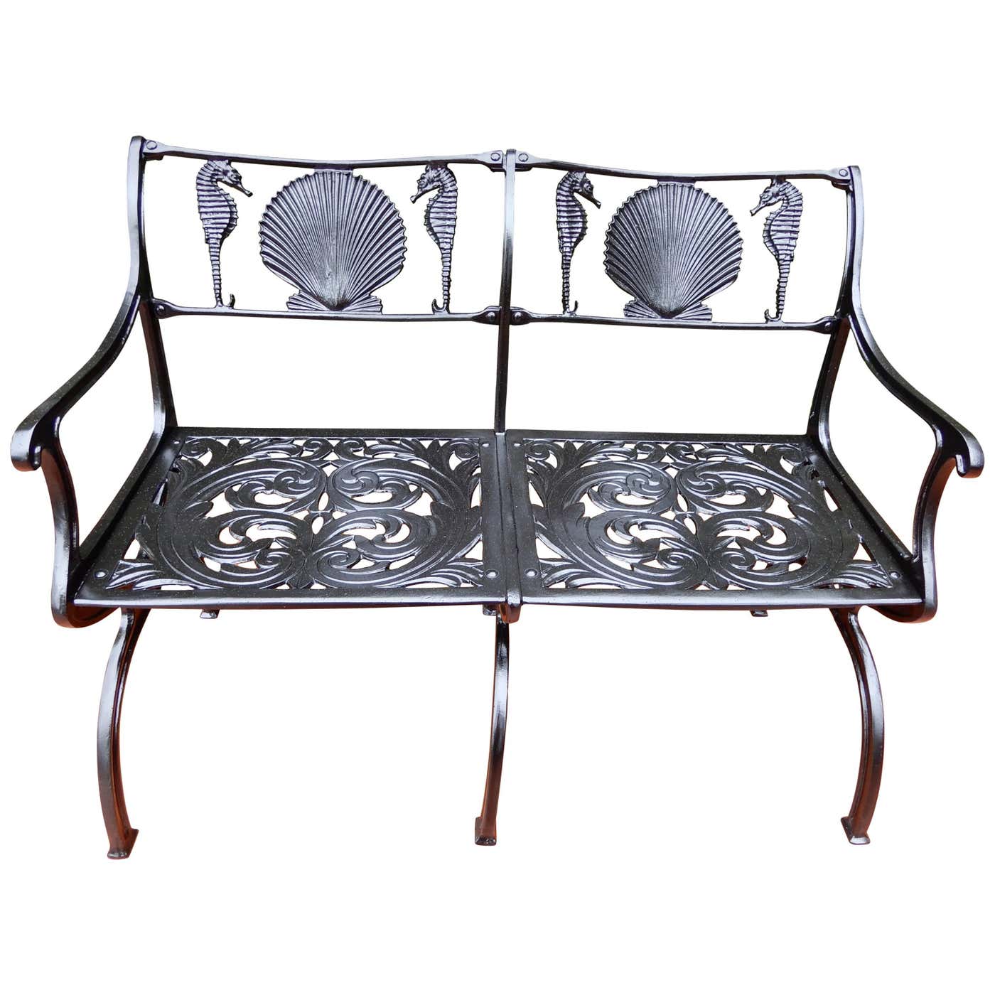 Bench Shells Molla Bench Shell and Sea Horse Design For Sale at 1stDibs | shell bench