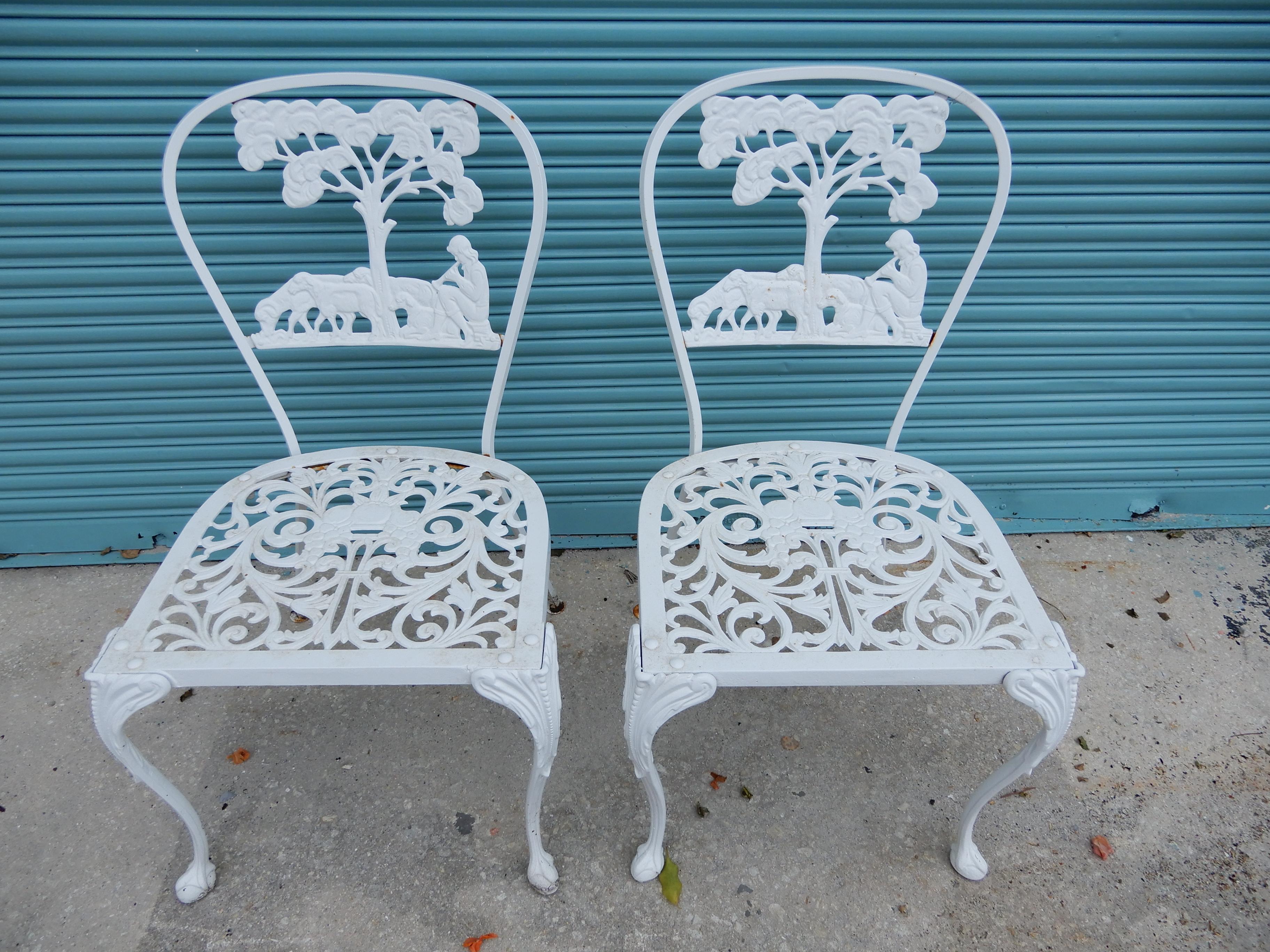 American Molla Dining Chairs Figural Cast Aluminum For Sale