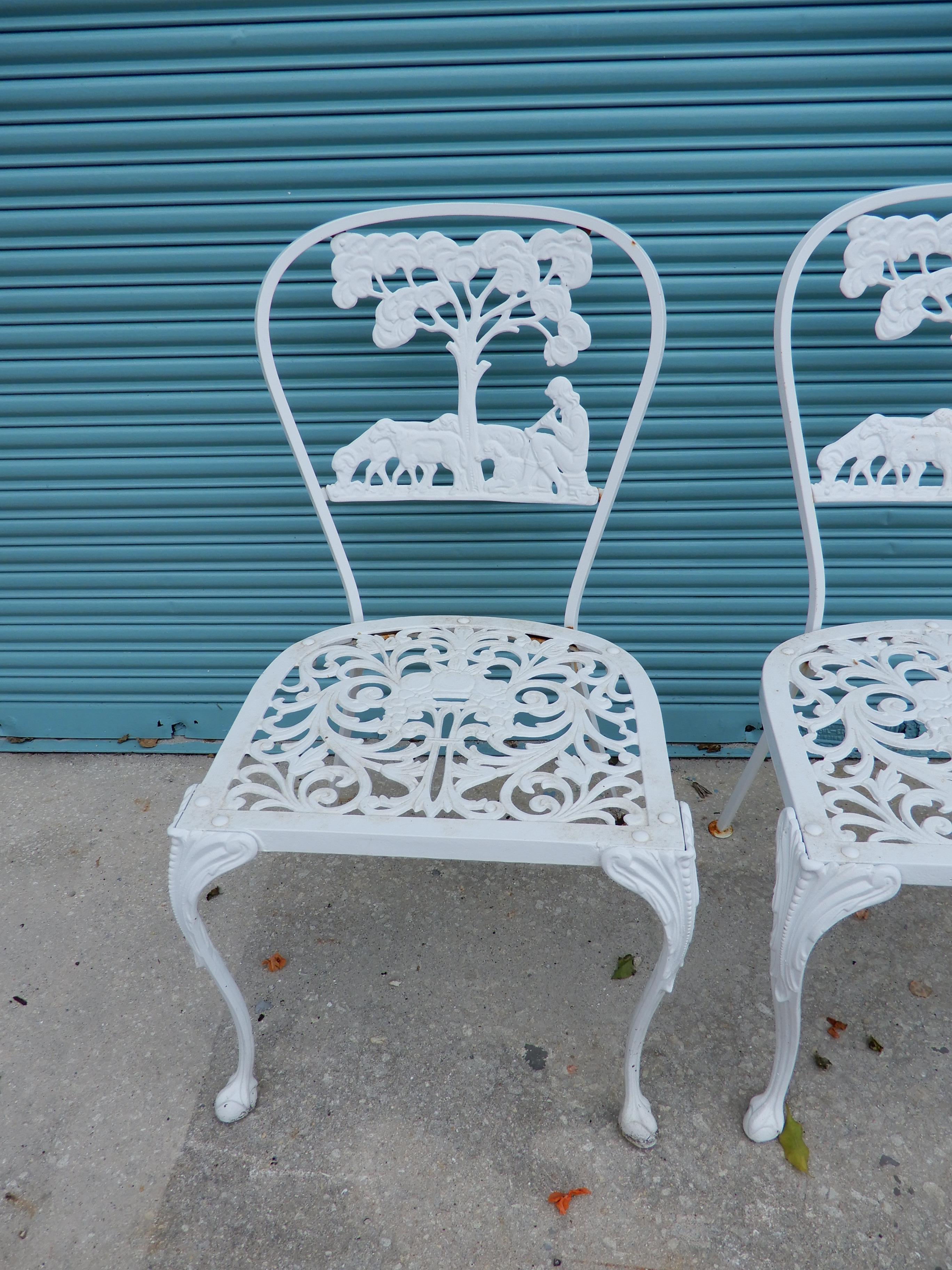 Molla Dining Chairs Figural Cast Aluminum In Good Condition For Sale In Long Island, NY