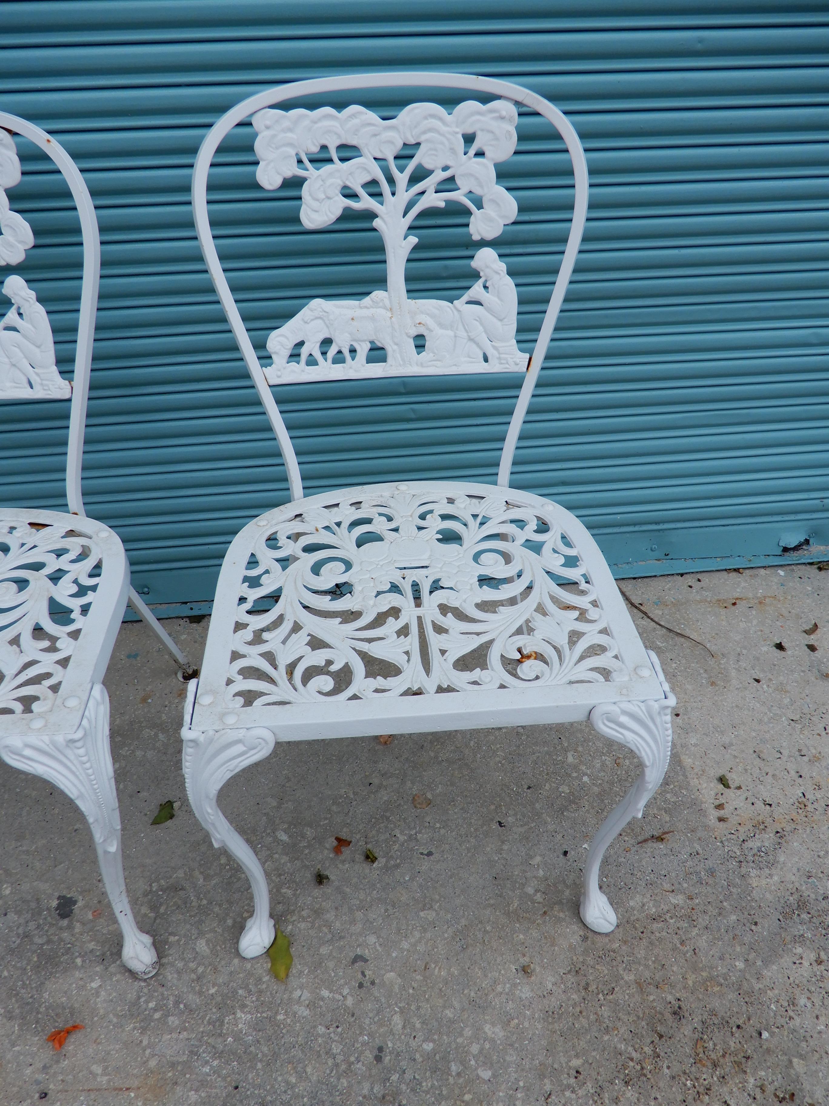 Mid-20th Century Molla Dining Chairs Figural Cast Aluminum For Sale