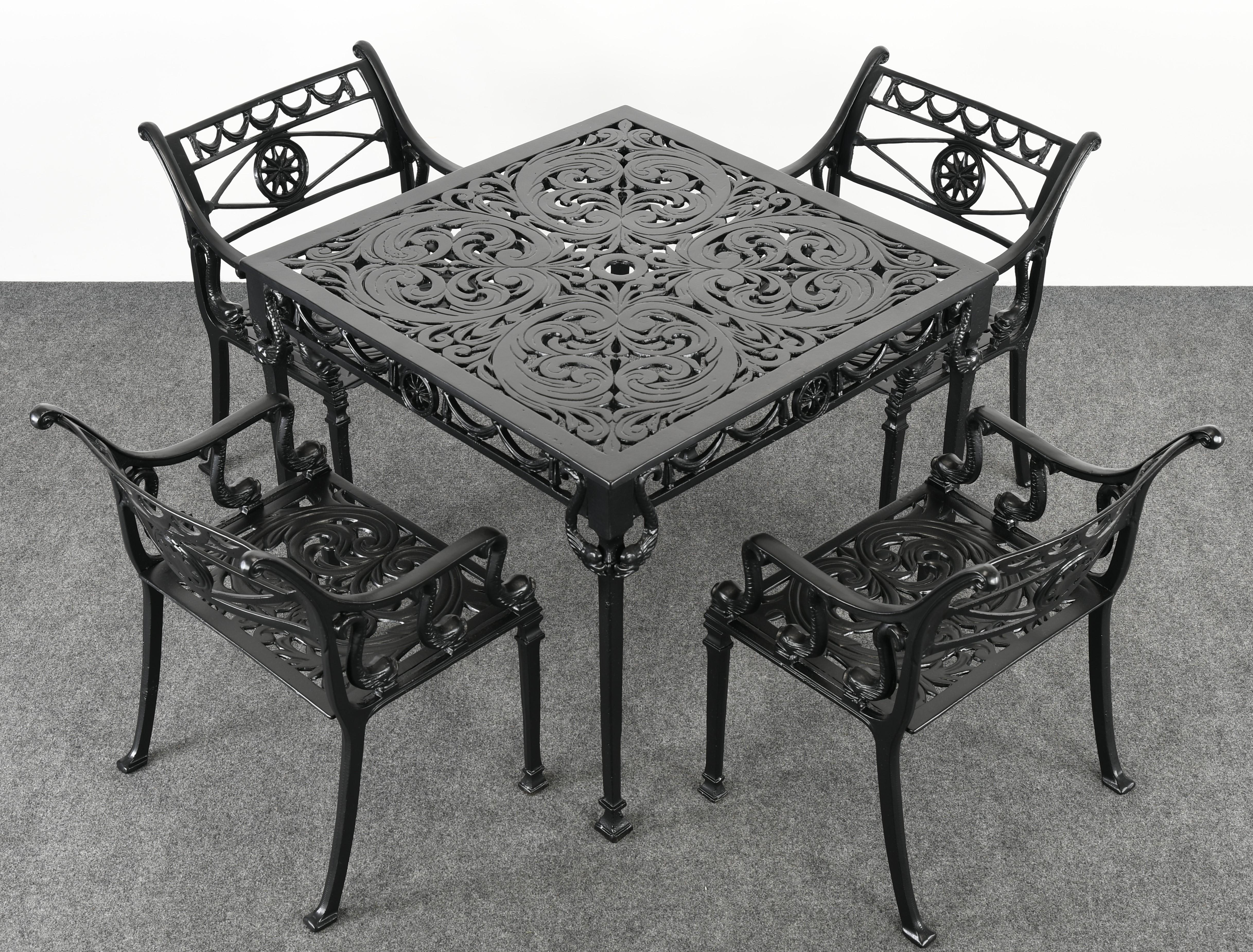 American Molla Five-Piece Dolphin Patio Set, 1980s