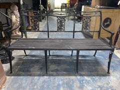 Molla Wrought Iron Neoclassical Diana the Huntress Garden Bench, circa 1950s