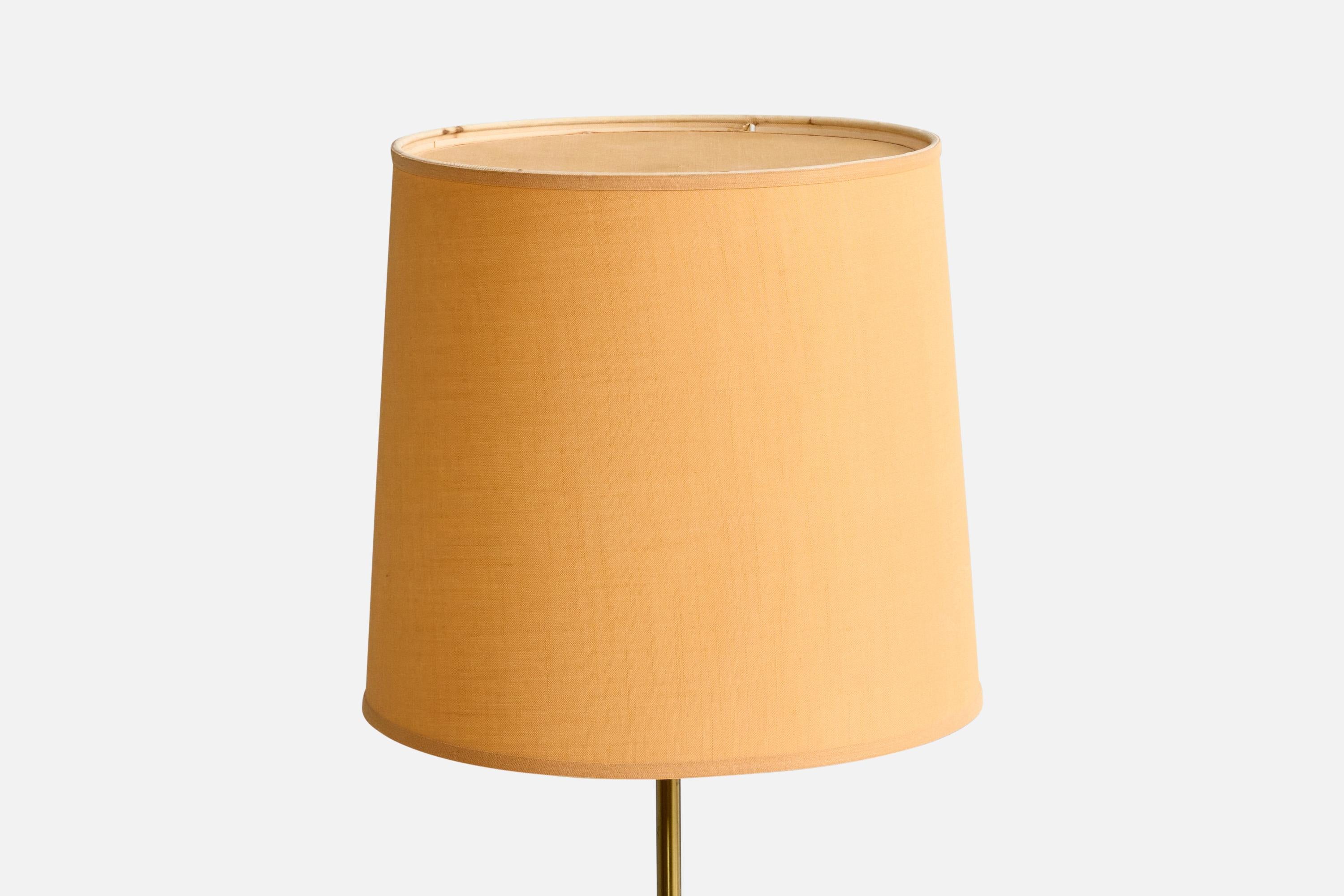 Mid-Century Modern Möller Armaturer Eskilstuna, lampadaire, laiton, Fabrice, Suède, années 1950