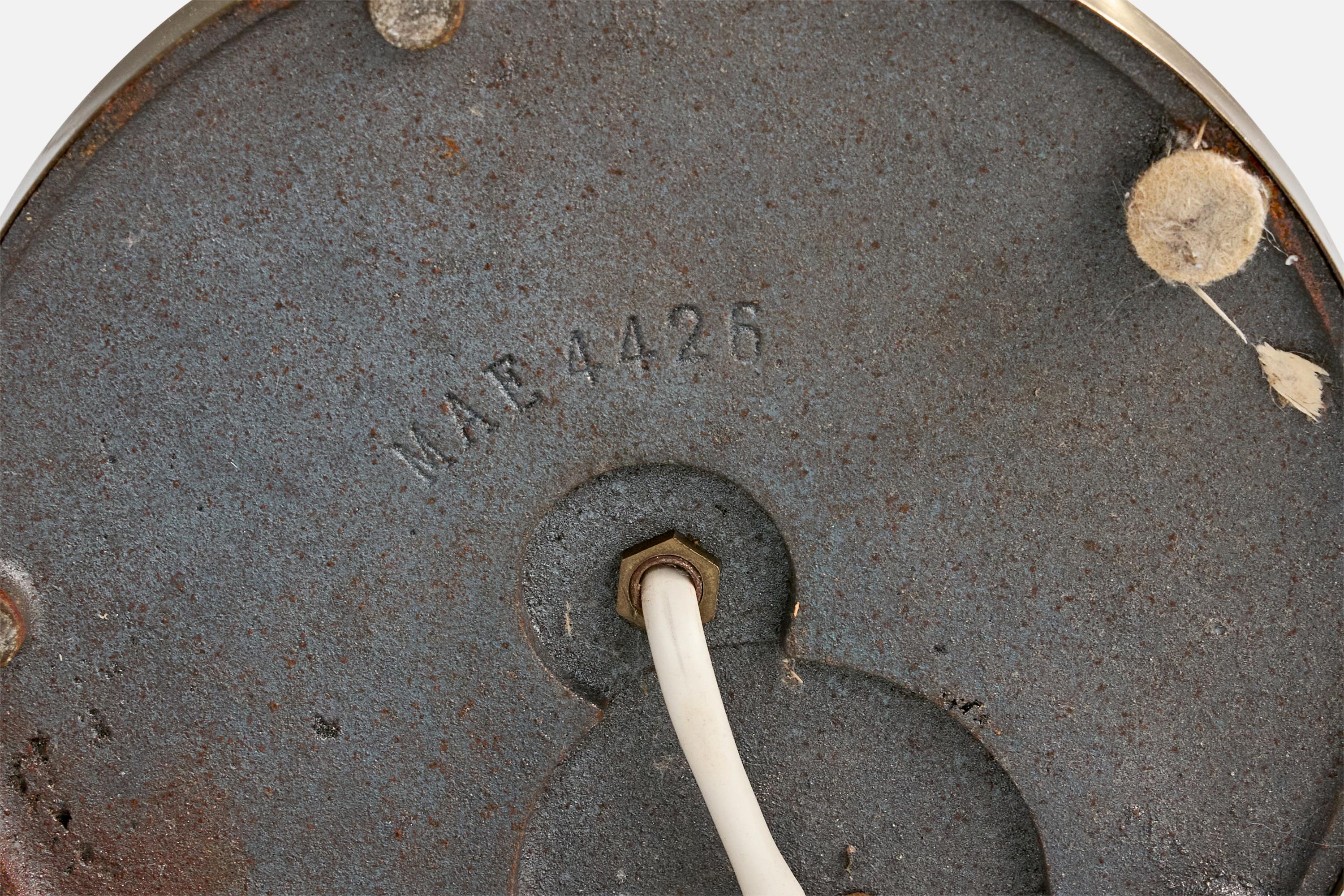 Möller Armaturer Eskilstuna, lampadaire, laiton, Fabrice, Suède, années 1950 1