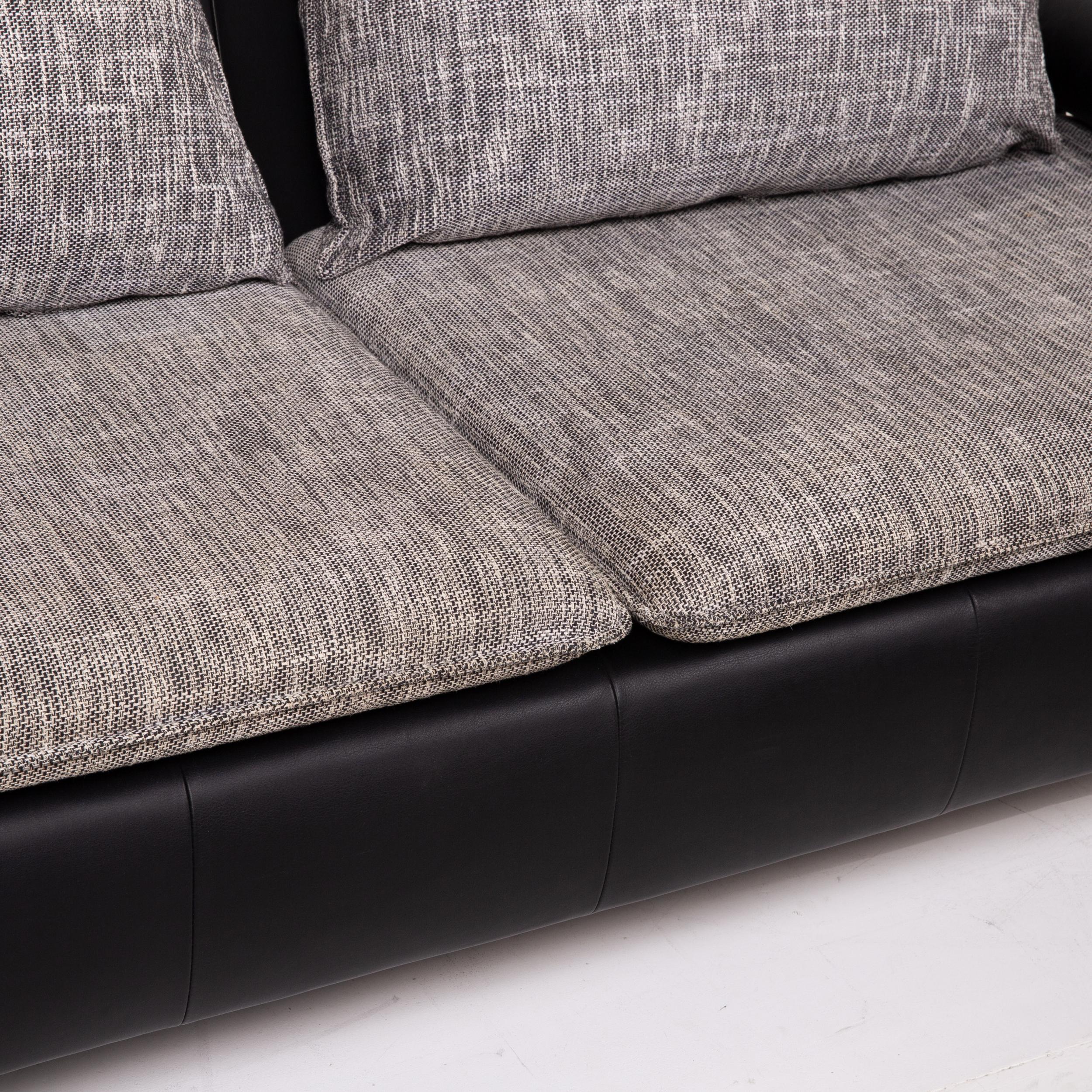 Modern Möller Design Tayo Leather Sofa Black Two-Seat Couch