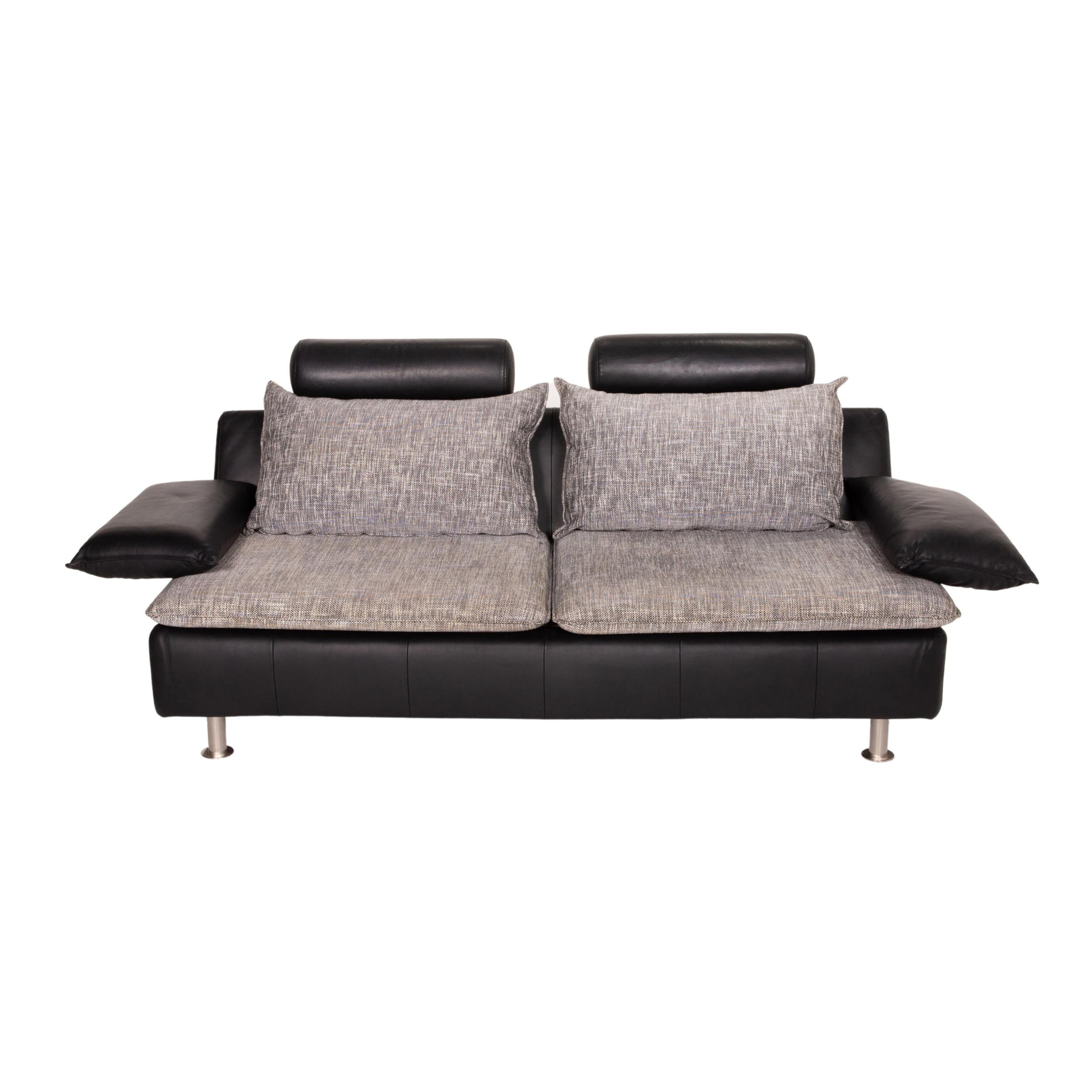 Möller Design Tayo Leather Sofa Black Two-Seat Couch 1