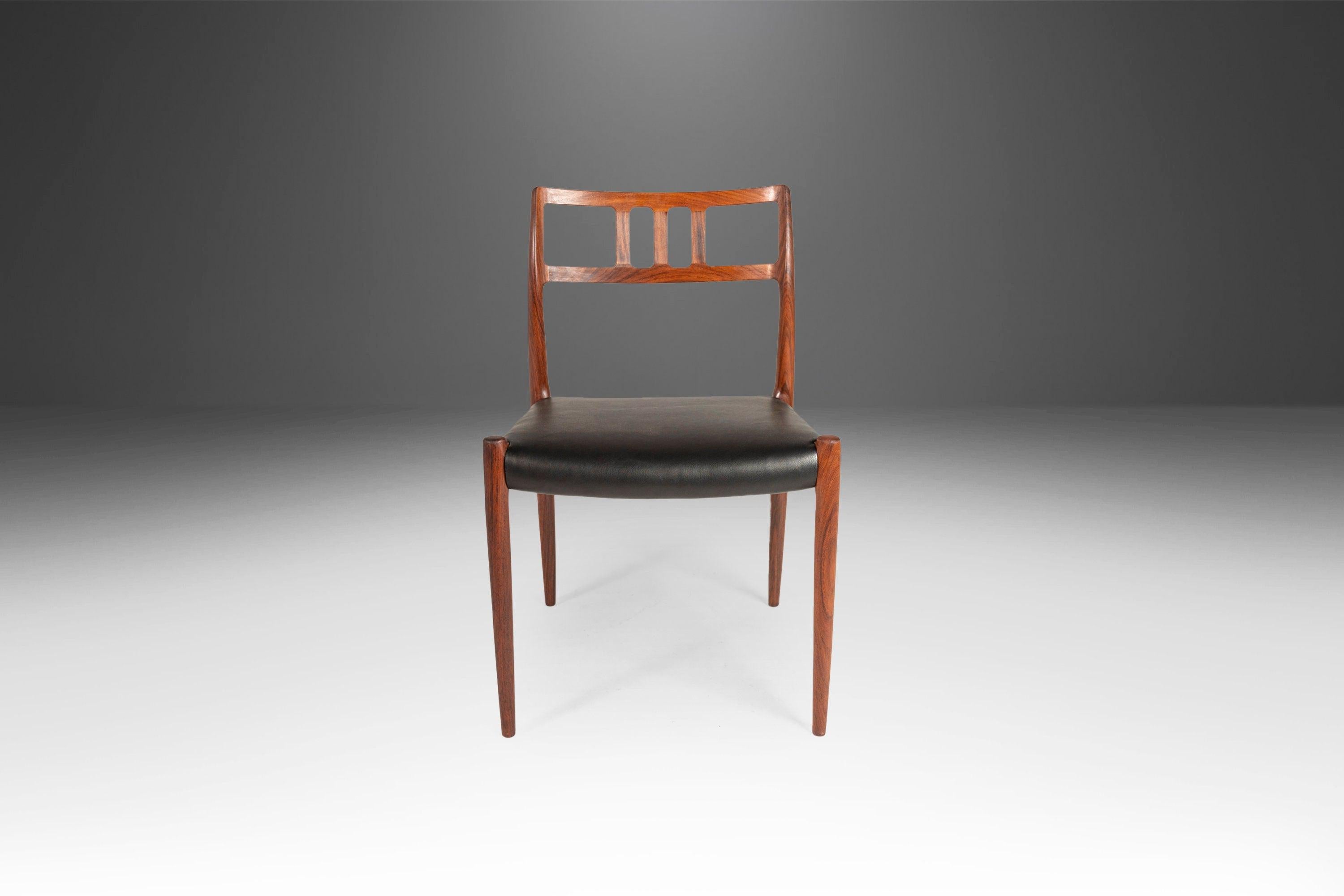 Scandinavian Modern Model 79 Side Chair in Rosewood by Niels Otto Møller for J.L. Møller, Denmark