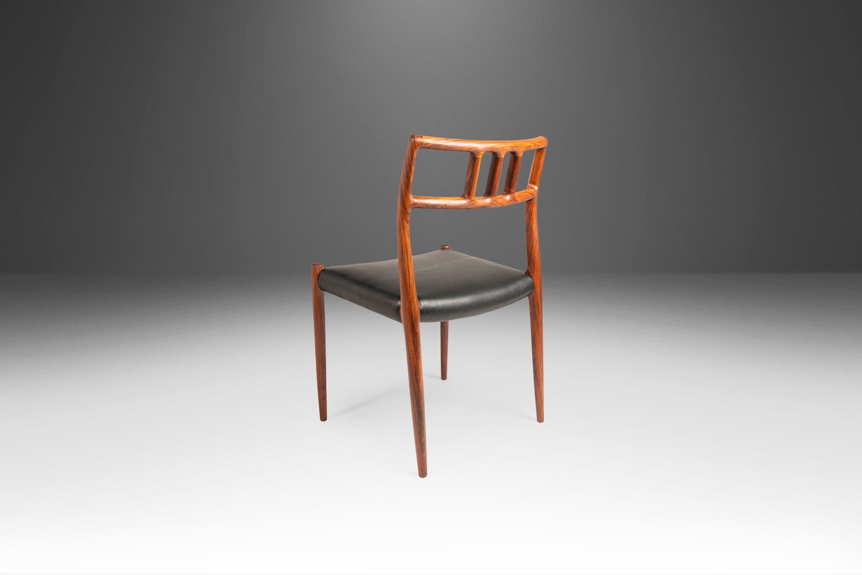 Model 79 Side Chair in Rosewood by Niels Otto Møller for J.L. Møller, Denmark In Good Condition In Deland, FL