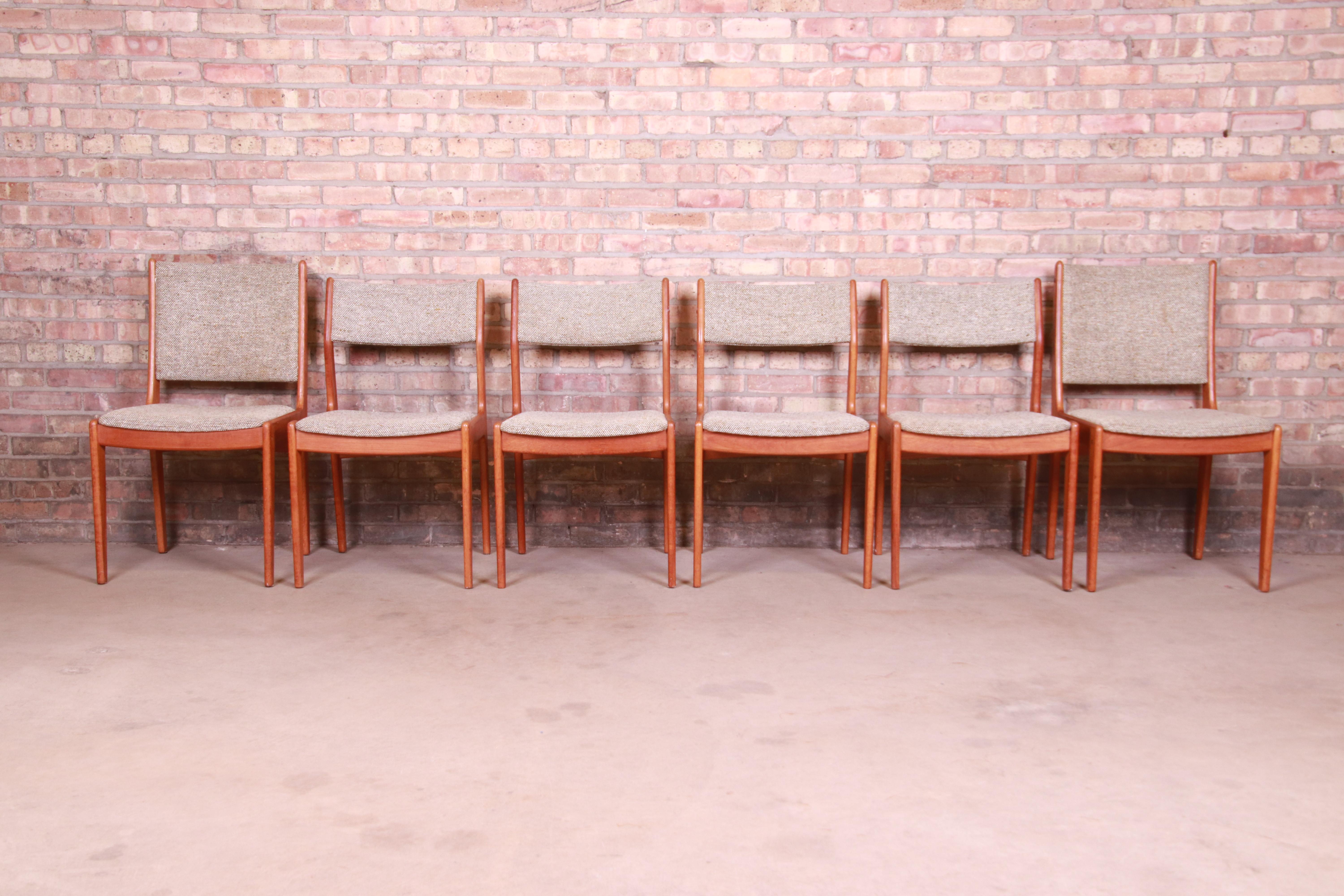 Singaporean Moller Style Danish Modern Teak Dining Chairs, Set of Six