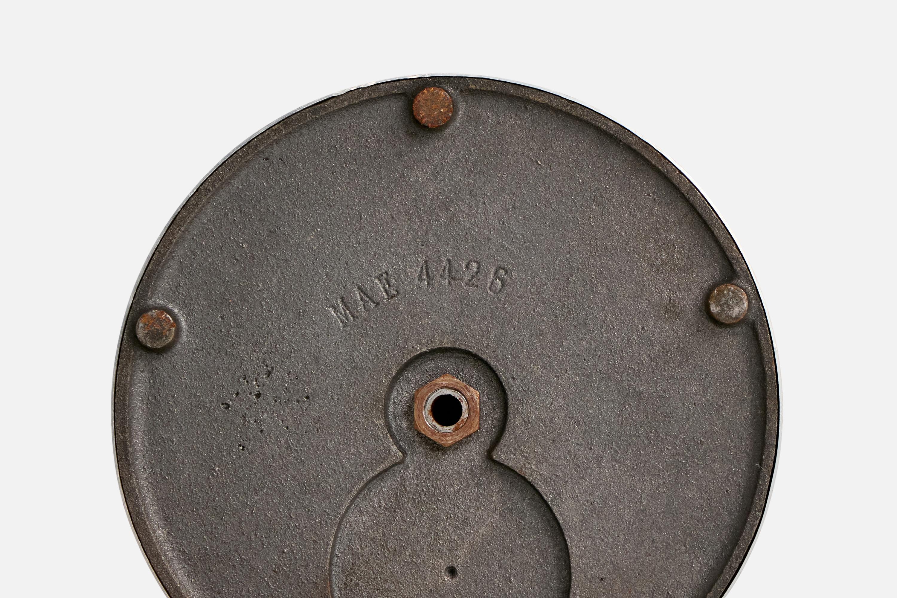 Möllers Armatur Elektriska, lampadaire, laiton, métal, rotin, Suède, années 1950 en vente 3