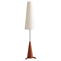 Vintage Möllers Armaturfabrik Eskiltuna Floor Lamp in Teak and Brass, Sweden, 1950s