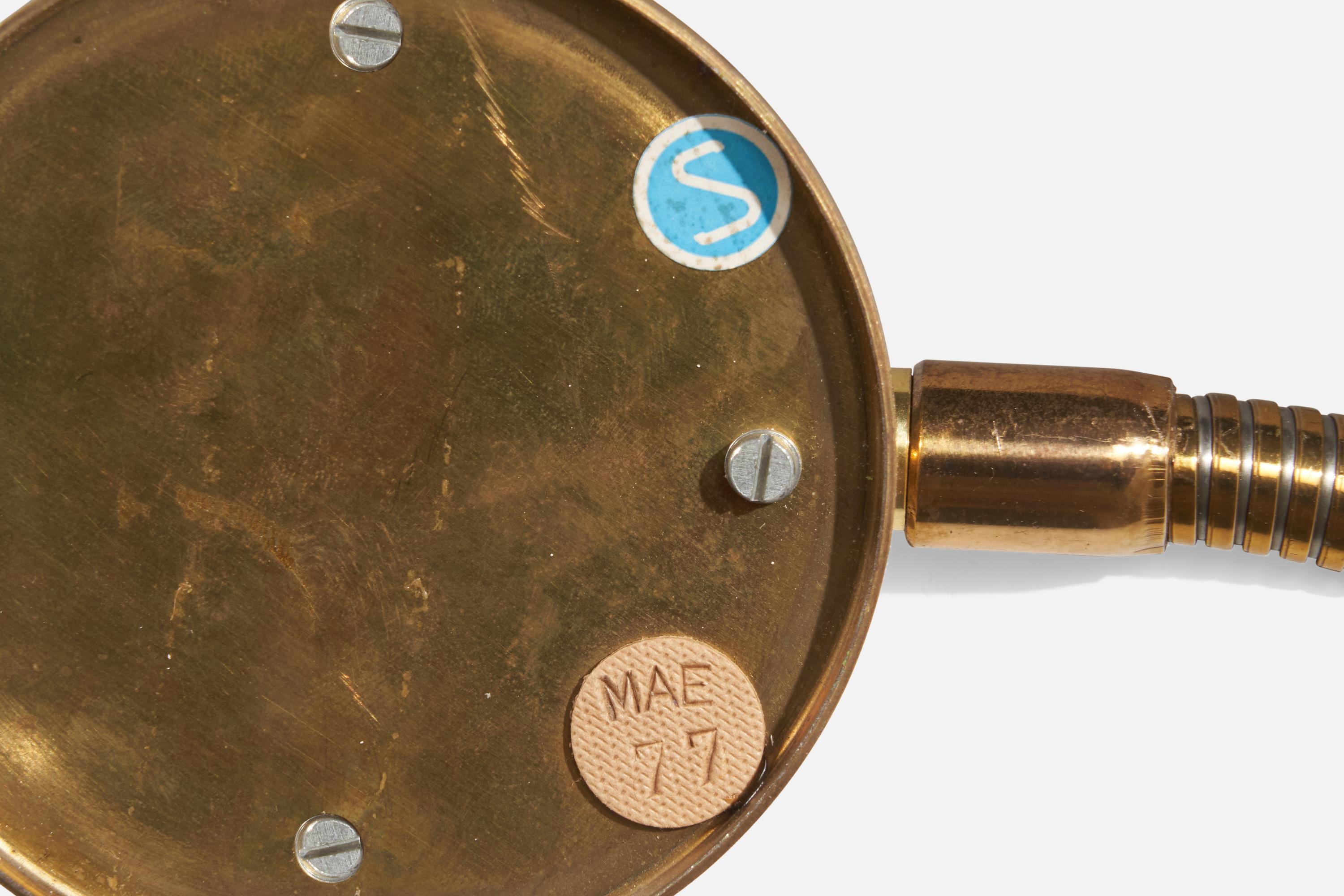 Möllers Elektriska Armatur, Wall Lights, Messing, Schweden, 1970er Jahre im Angebot 5