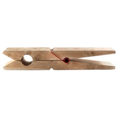 In Stock in Los Angeles, Clothespin 75 Inches Cedar Bench with Red Iron spring