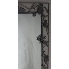 Figural Iron Framed Mirror By Mollie Massie
