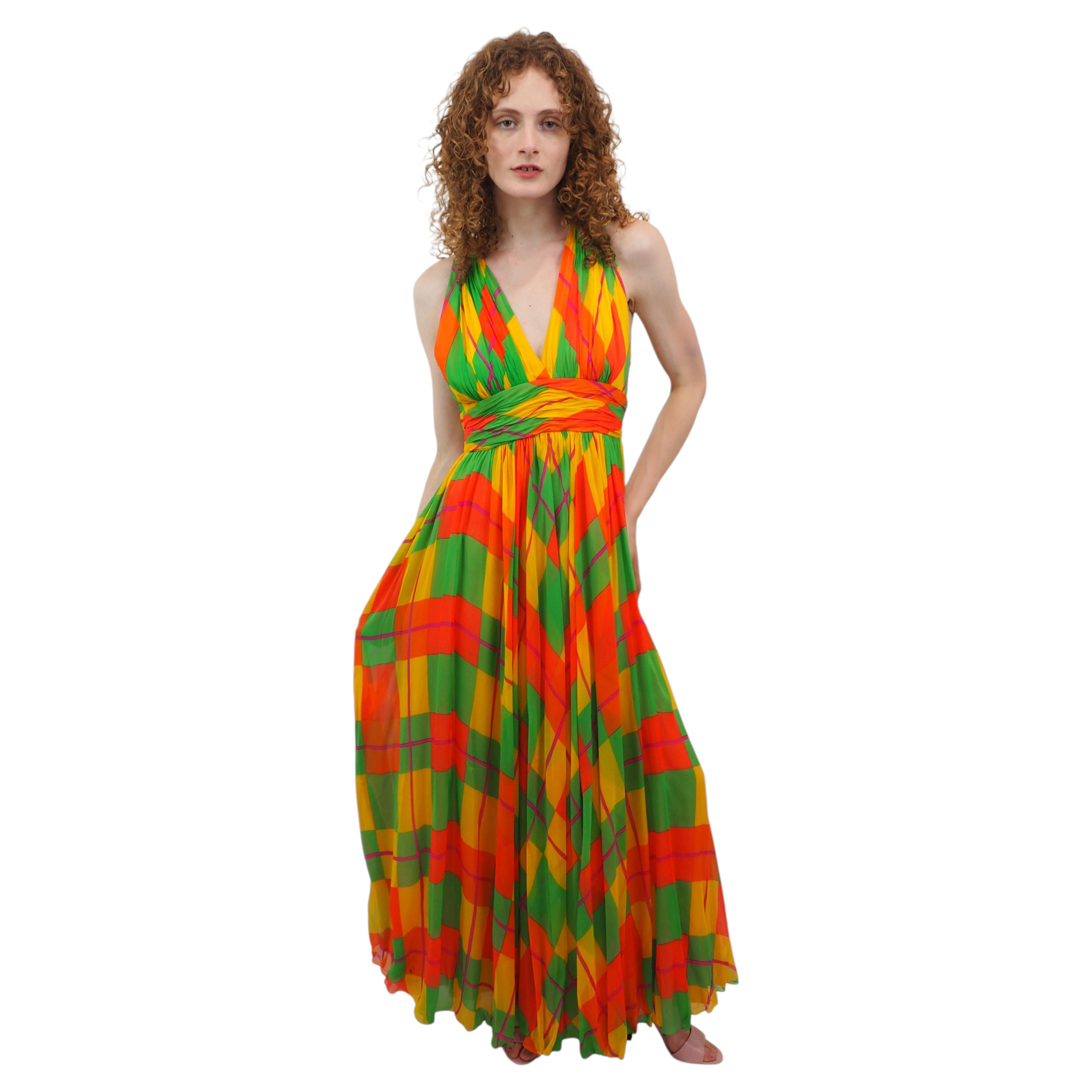Mollie Parnis for Elizabeth Arden Chiffon Dress For Sale