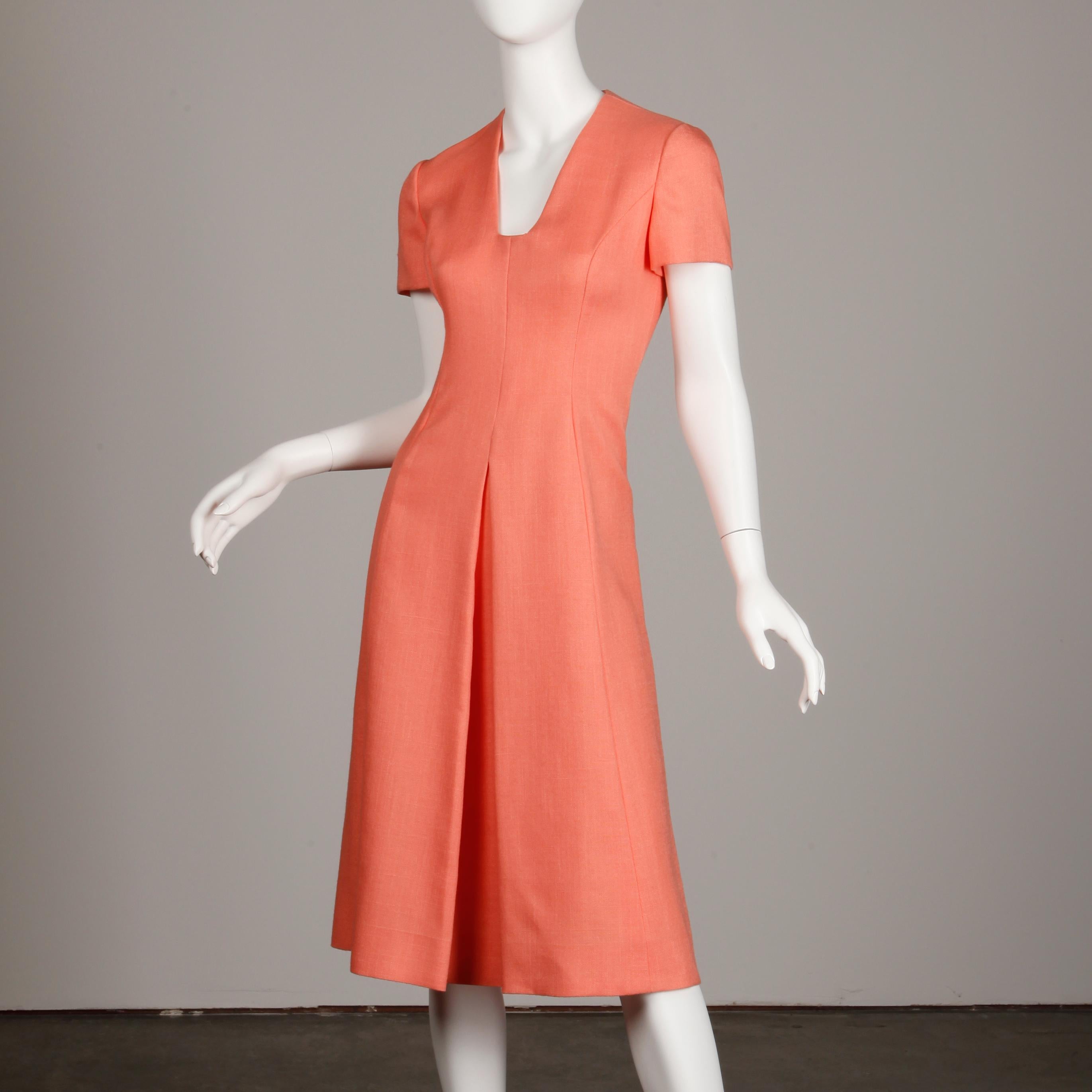 Mollie Parnis Vintage-Kleid; 1960er Jahre (Orange) im Angebot