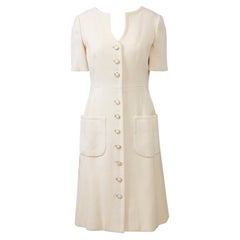 Mollie Parnis White Wool 1960s Dress