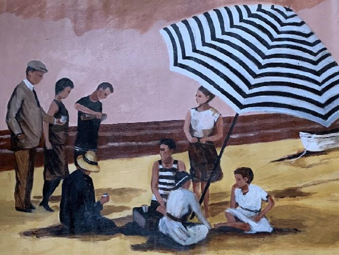 Molly Dee Figurative Painting - Party on the Beach