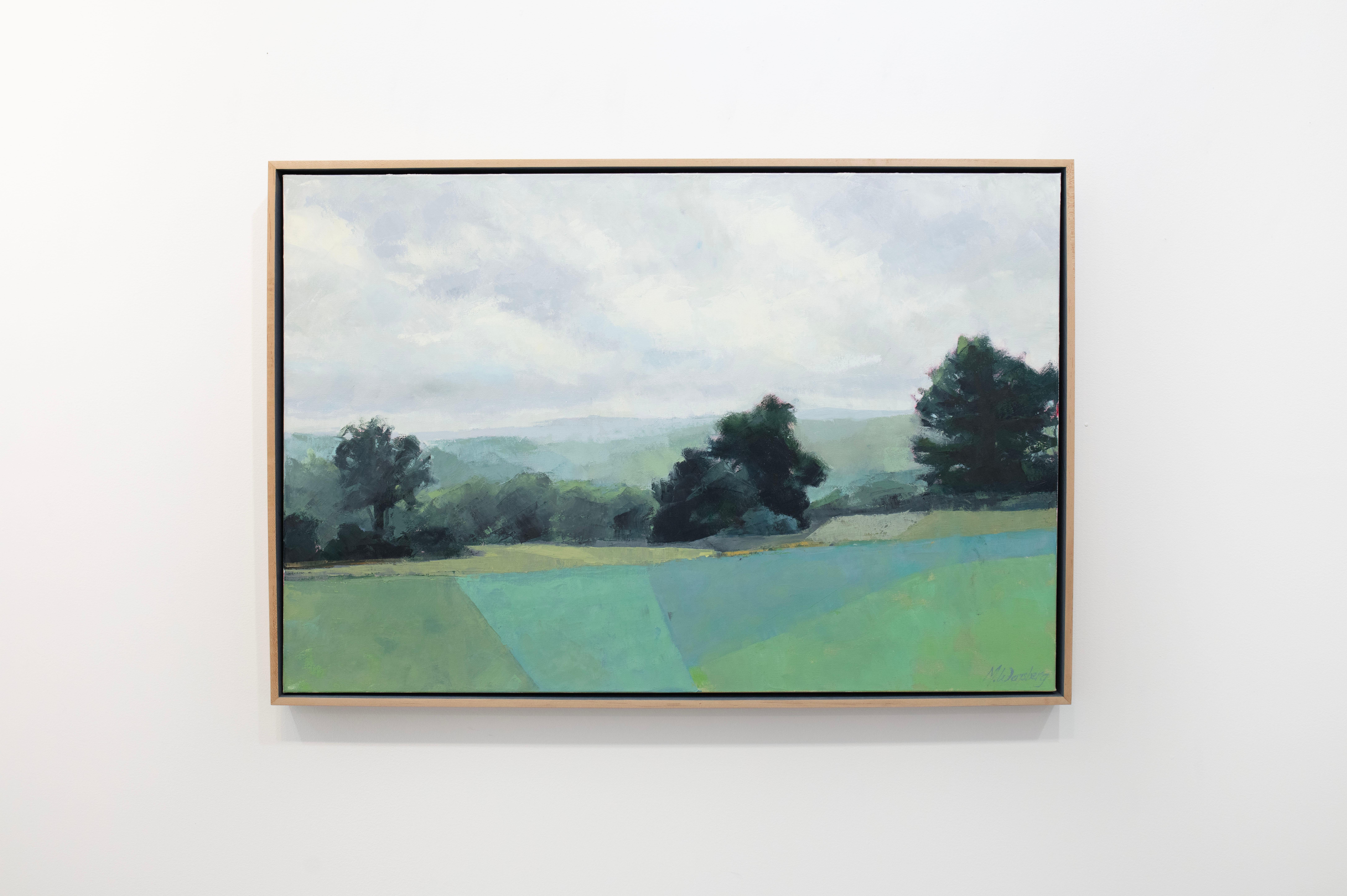 Molly Doe Wensberg Abstract Painting – Abstraktes Landschaftsgemälde „Green Surrender“