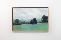 Abstraktes Landschaftsgemälde „Green Surrender“