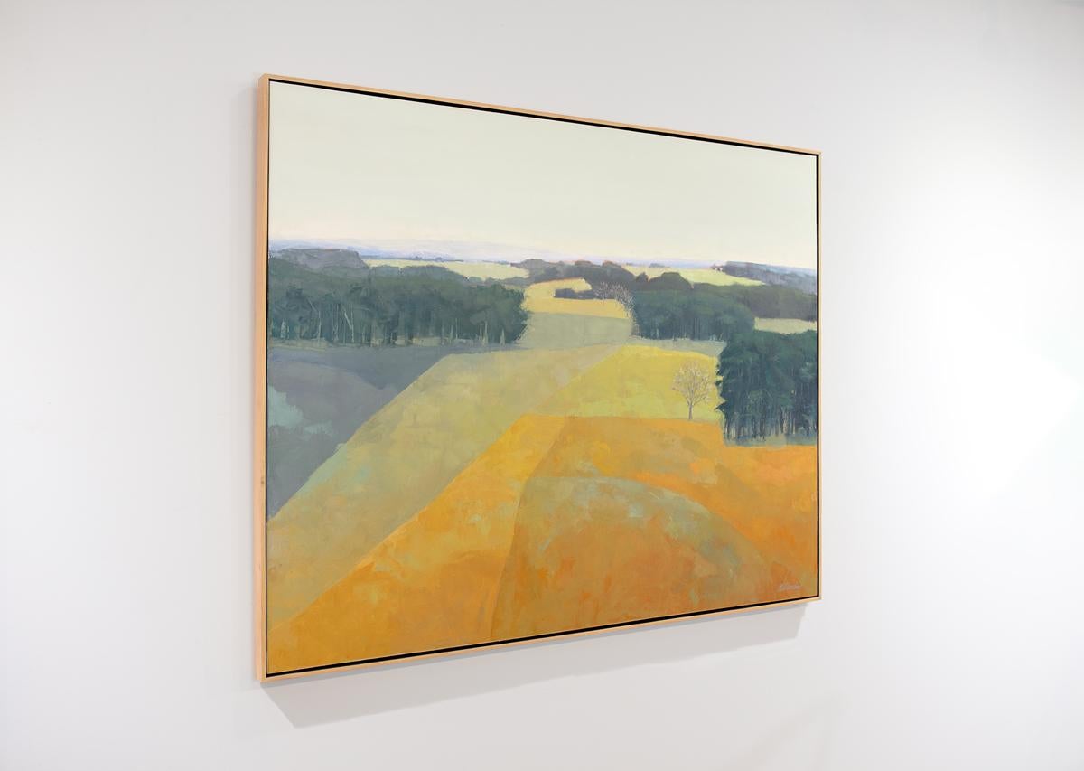 „Quinacridone Glow“ Landschaft, Ölgemälde (Impressionismus), Painting, von Molly Doe Wensberg