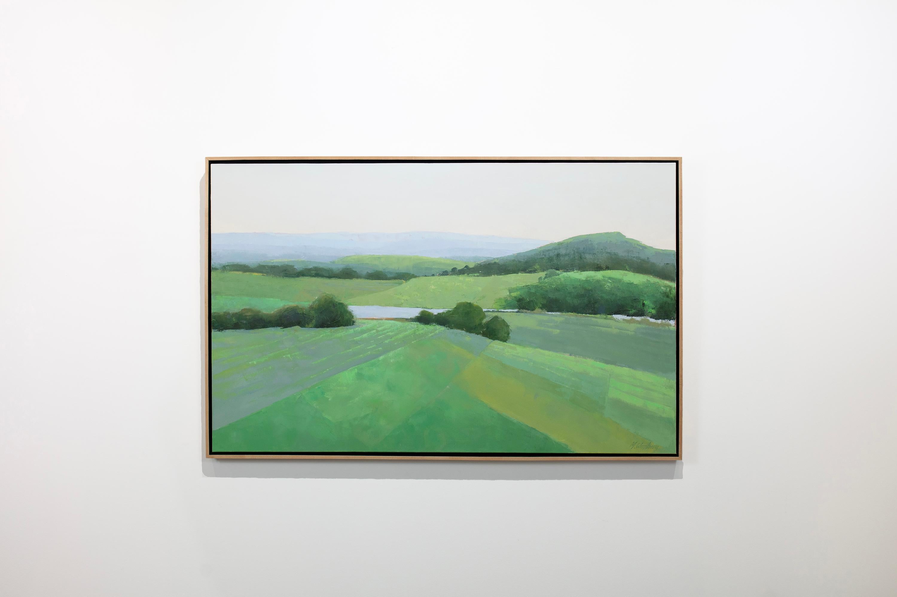 Molly Doe Wensberg Landscape Painting - "Summer Greens" Landscape Oil Painting