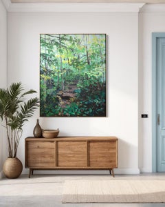 "Walk in the Woods - Verdant Green" Landscape Oil Painting
