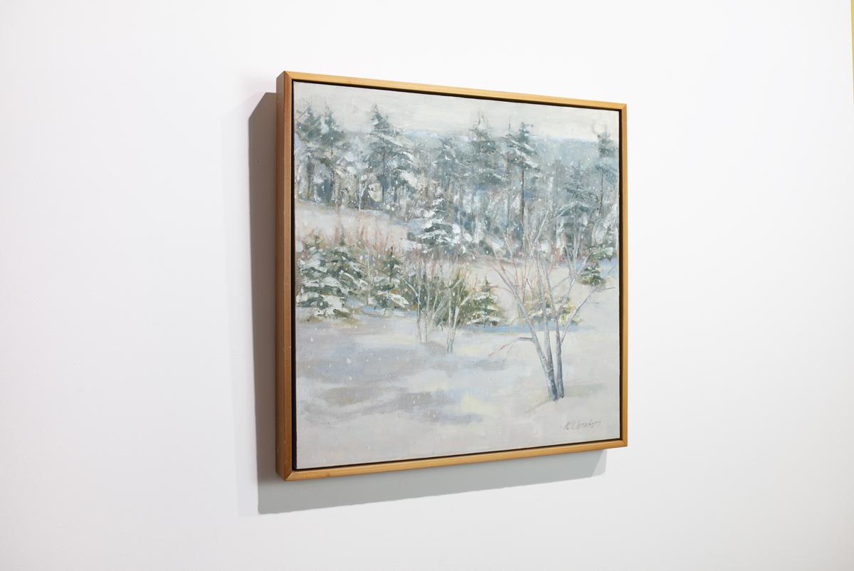 Impressionistisches Winterlandschaftsgemälde „Winter Stage“ im Angebot 1