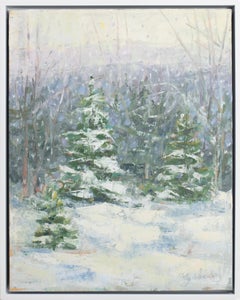 « Winter Trio », peinture impressionniste de paysage d'hiver