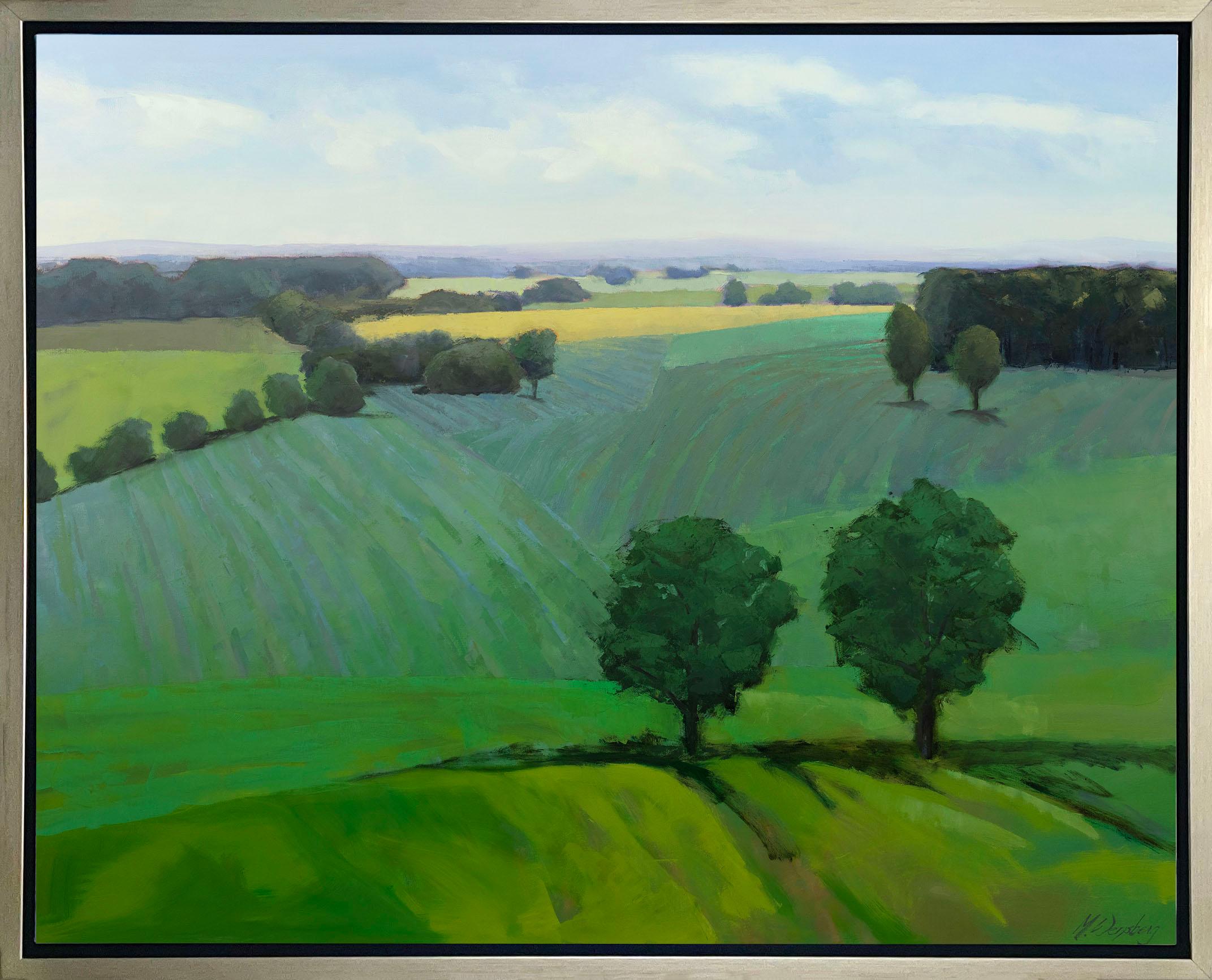 Molly Doe Wensberg Landscape Print - "Field Greens" Framed Limited Edition Print, 24" x 30"