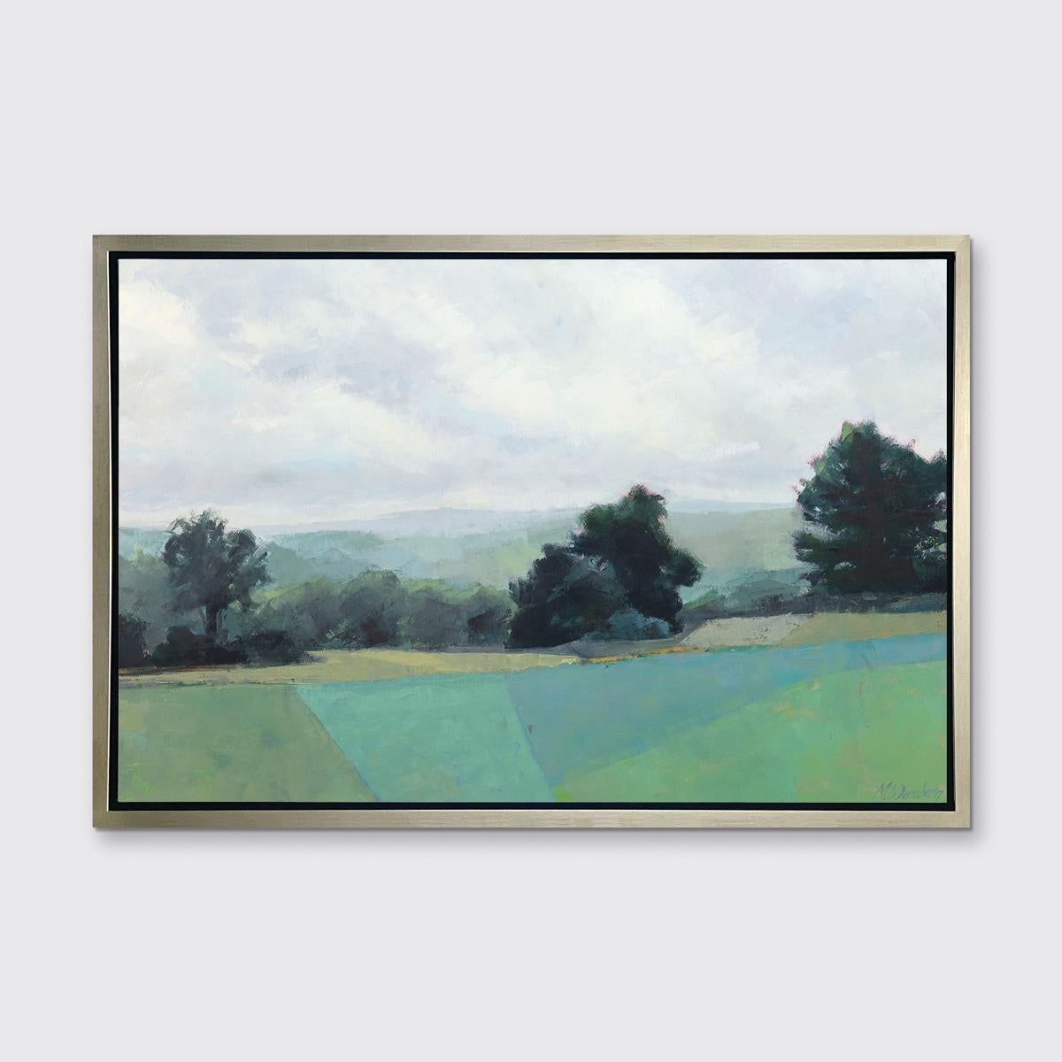 Molly Doe Wensberg Abstract Print - "Green Surrender" Framed Limited Edition Print, 48" x 72"