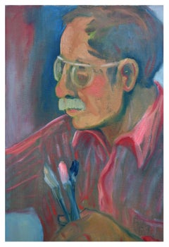 An Artist and His Tools - Vintage Figurative Portrait