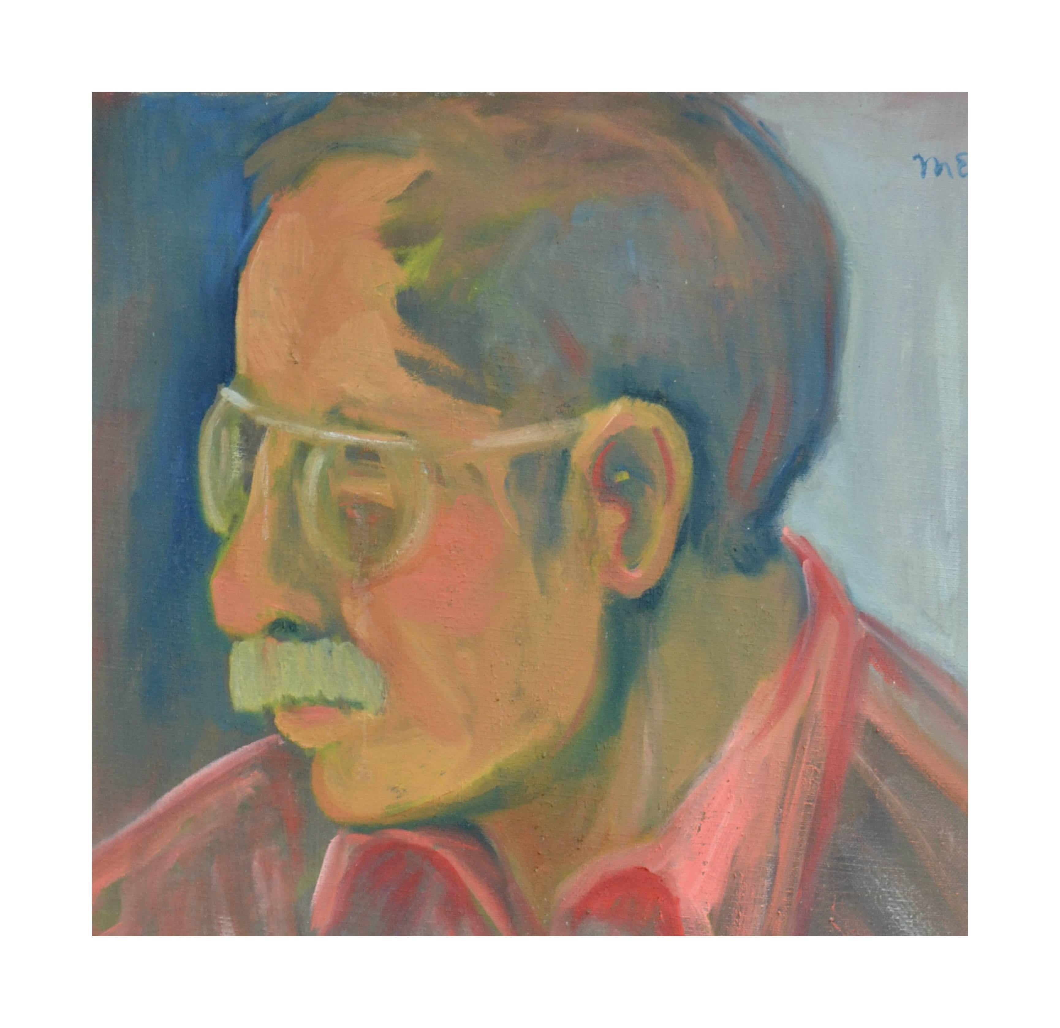 Un artista y sus herramientas - Retrato figurativo vintage - Painting impresionista estadounidense de Molly E. Brubaker