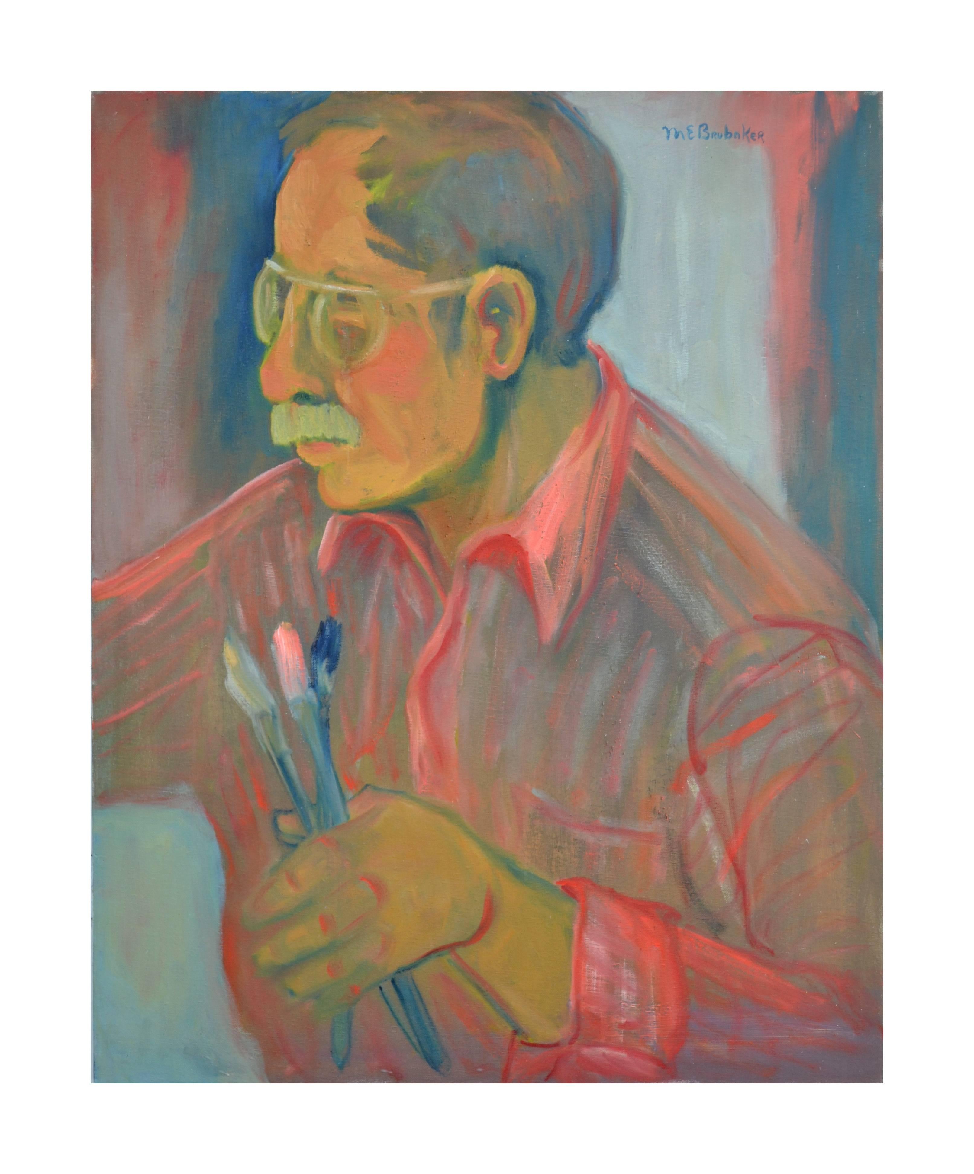 An Artist and His Tools - Vintage Figurative Portrait