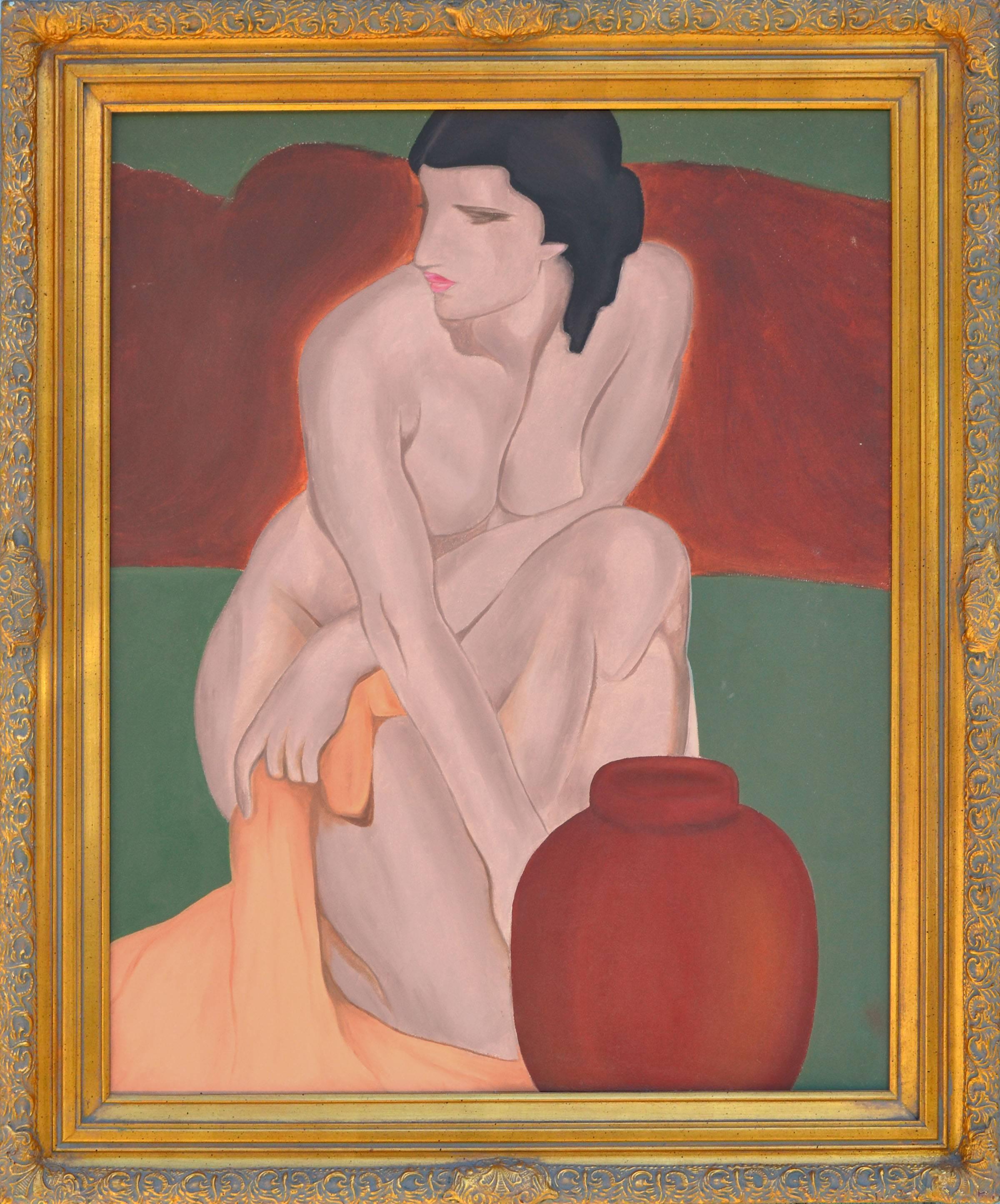 Desnudo femenino figurativo al óleo sobre lienzo - Painting de Molly E. Brubaker